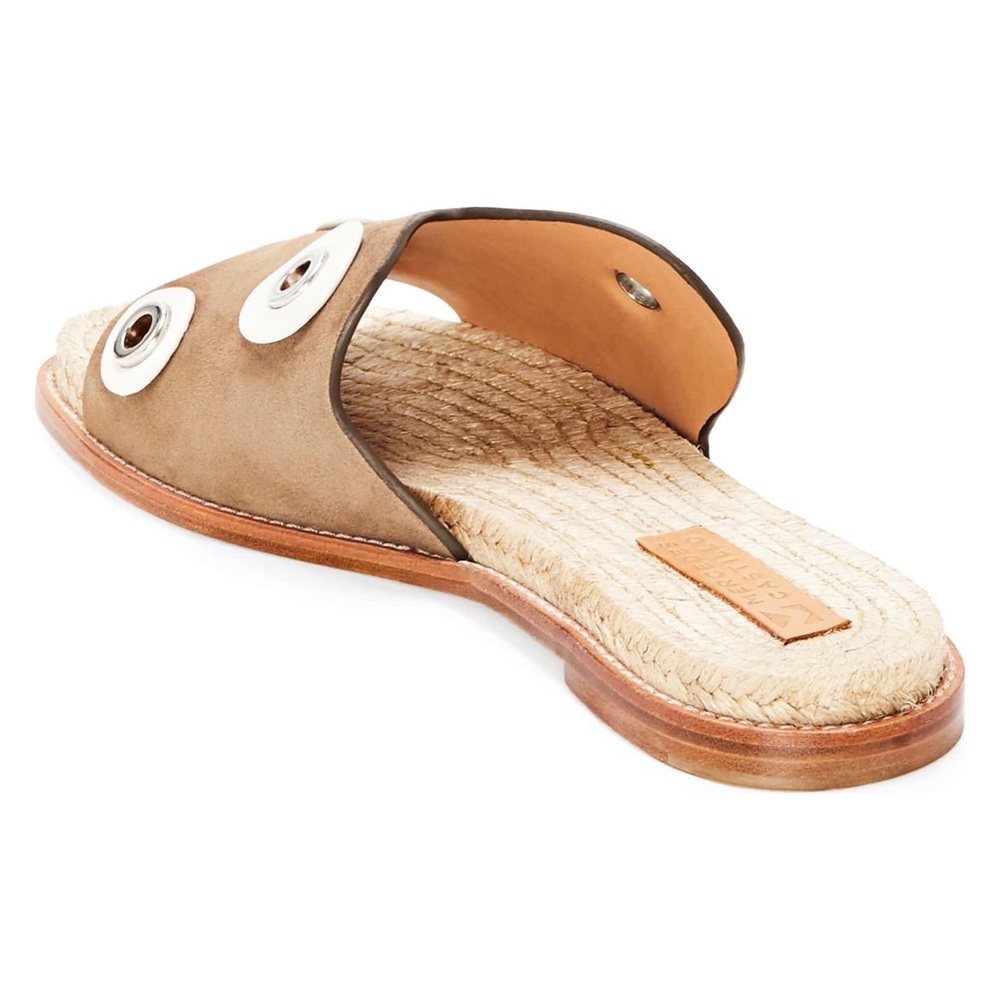 new Mercedes Castillo ✪ Oversized Metal Hardware Sandals Sandal ✪ Natural Suede - Picture 15 of 16